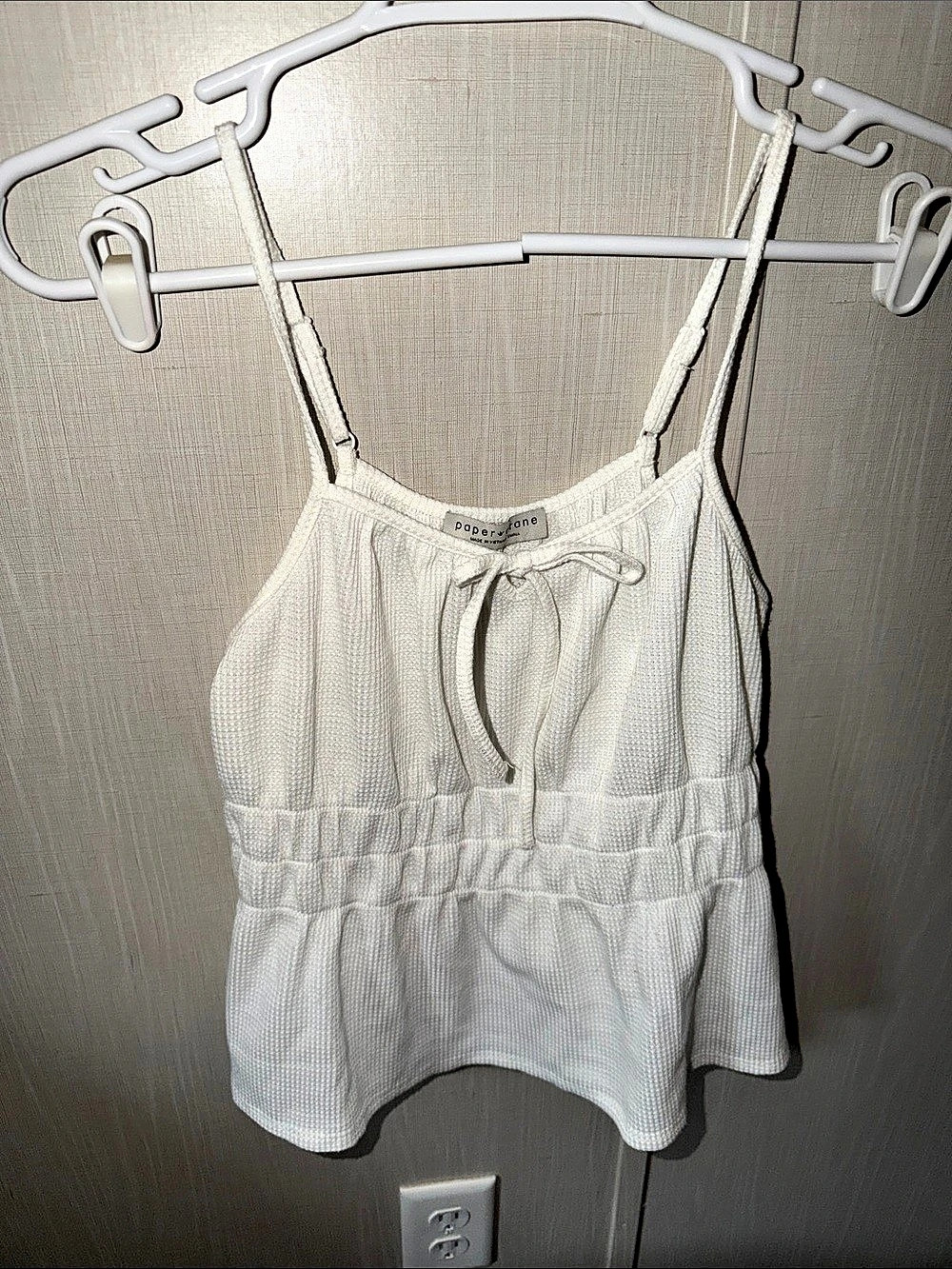 paper crane White Textured Camisole Size Small